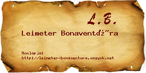 Leimeter Bonaventúra névjegykártya